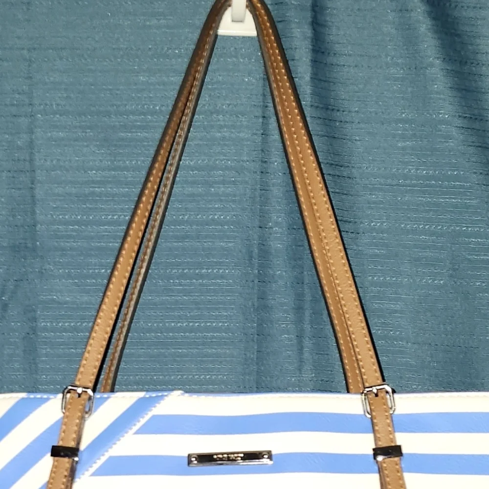 Nine West Blue Striped Tote Bag - Picture 3 of 5